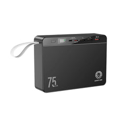 A Photo Of Green Lion Power Volt Mega Capacity Power Bank 75000mAh PD 20W QC3.0 22.5W - Black