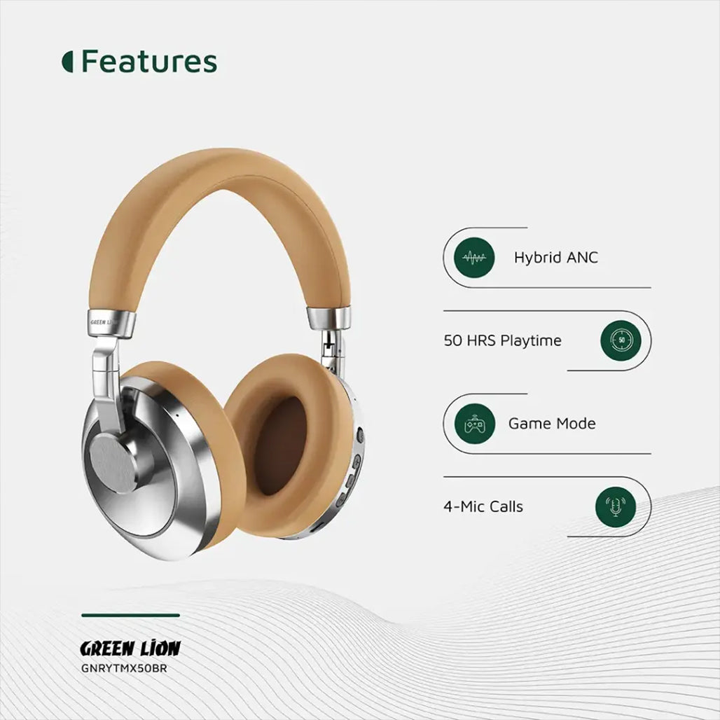 A Photo Of Green Lion Rhythm X50 ANC Wireless Headphone