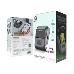 A Photo Of Green Lion Thermal Printer - Gray | Portable Bluetooth Label Printer with 203 DPI Resolution
