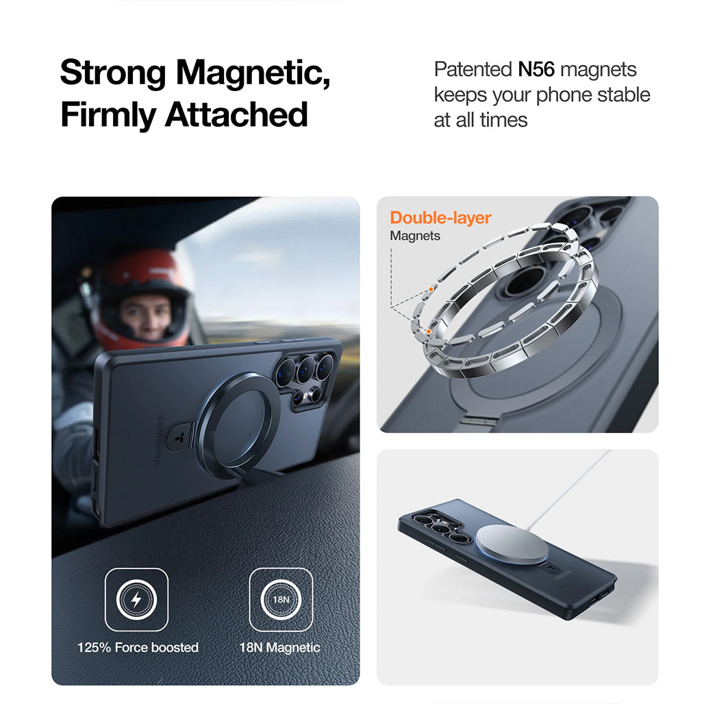 A Photo Of Torras Ostand for Samsung S25 Ultra – Magnetic Kickstand Case with 8ft Drop Protection