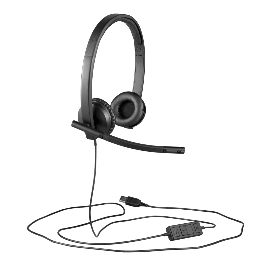 A Photo Of Logitech H570e Wired Headset with Noise-Canceling Mic