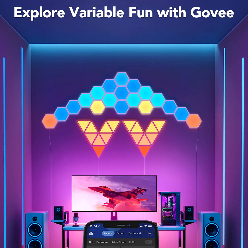 A Photo Of Govee Glide Hexagon Light Panels H6061