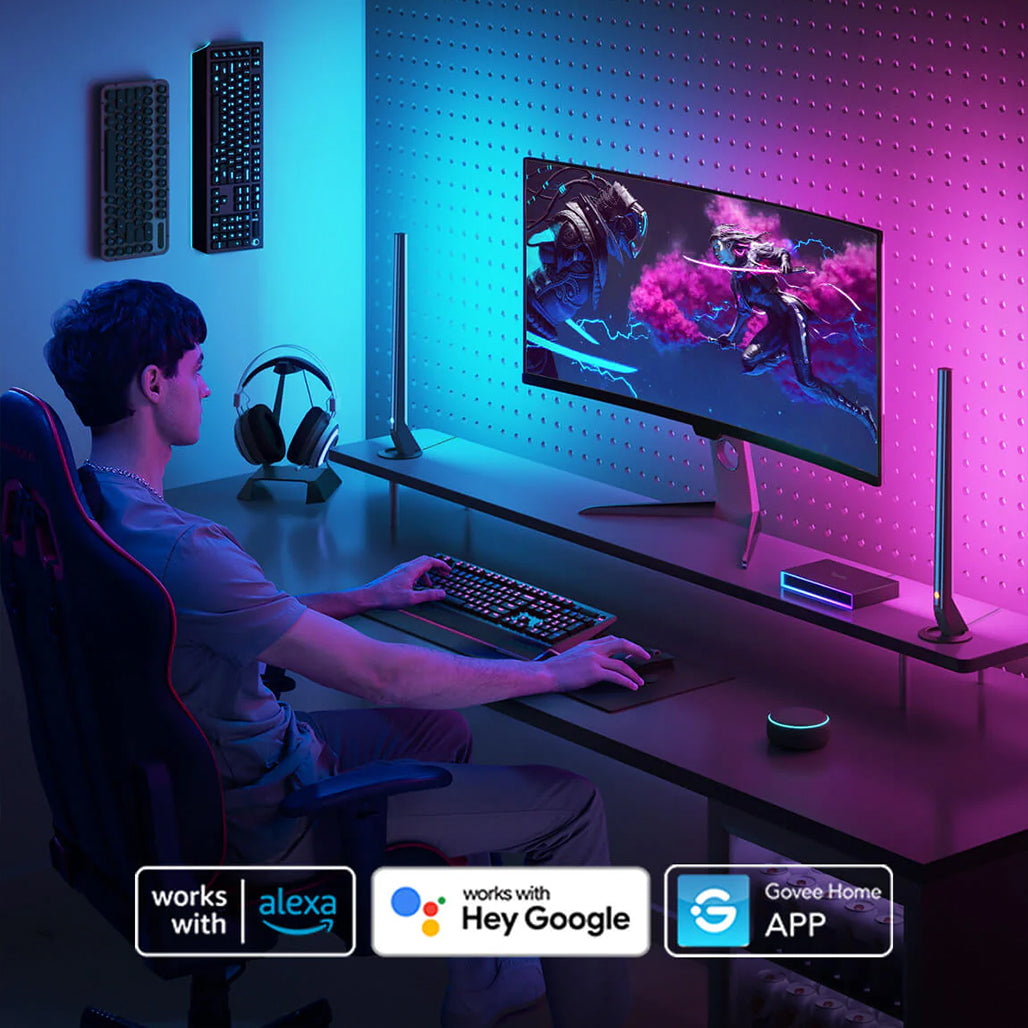 A Photo Of Govee AI Gaming Sync Box Kit – HDMI 2.0 Lighting Sync for 4K, 240Hz, Dolby Vision & Real-Time RGB Effects