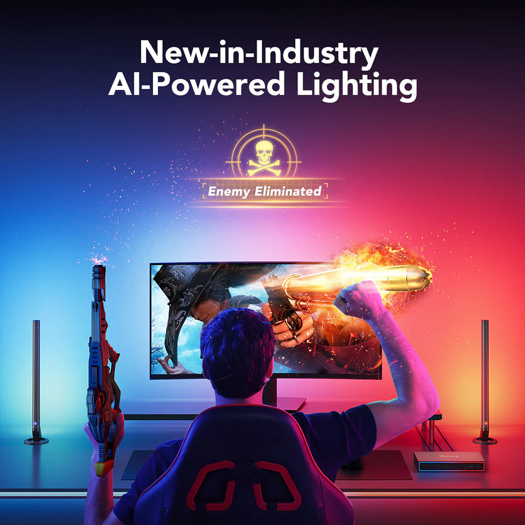 A Photo Of Govee AI Gaming Sync Box Kit – HDMI 2.0 Lighting Sync for 4K, 240Hz, Dolby Vision & Real-Time RGB Effects