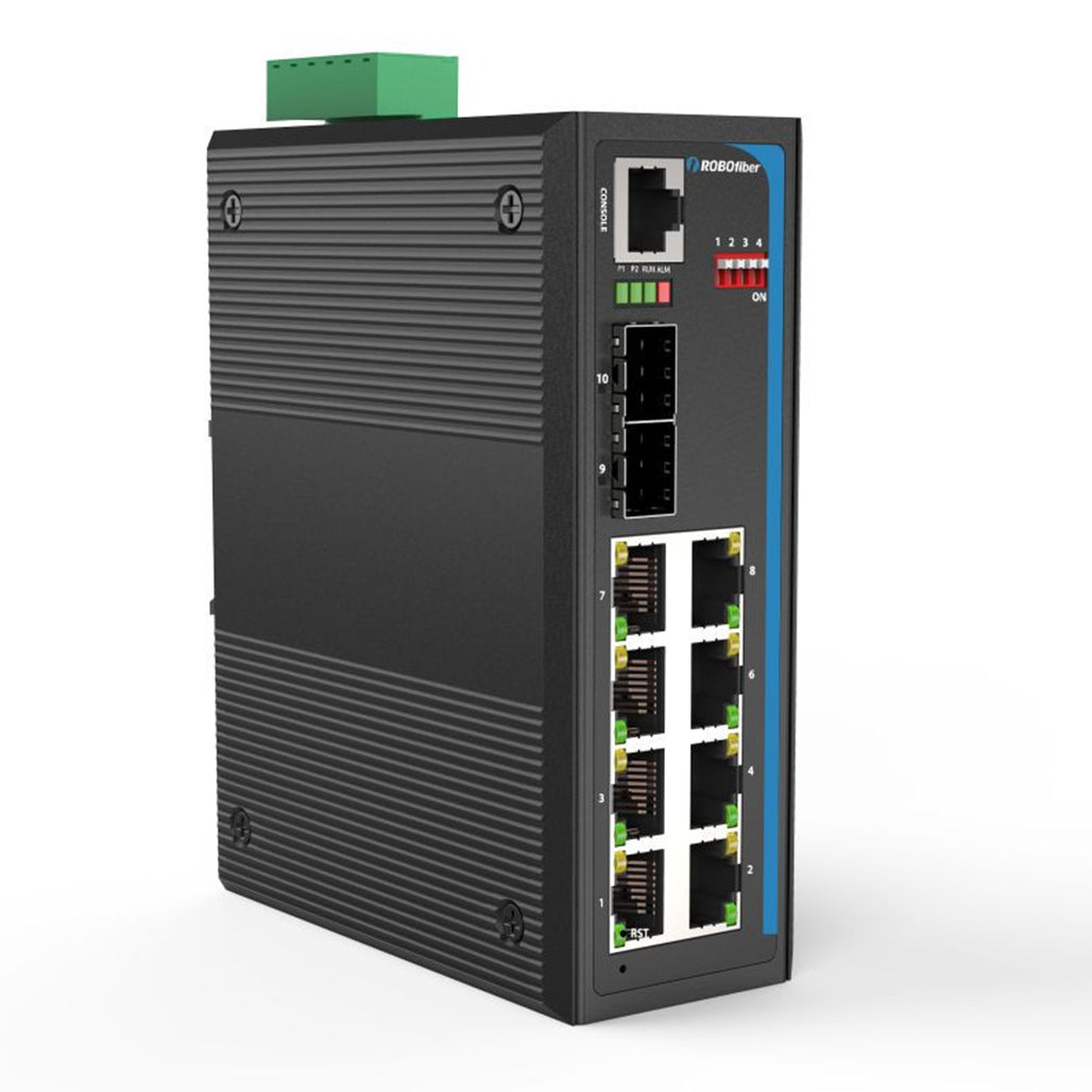 A Photo Of ROBOFIBER HGW-802SM Industrial Managed Gigabit Ethernet Switch