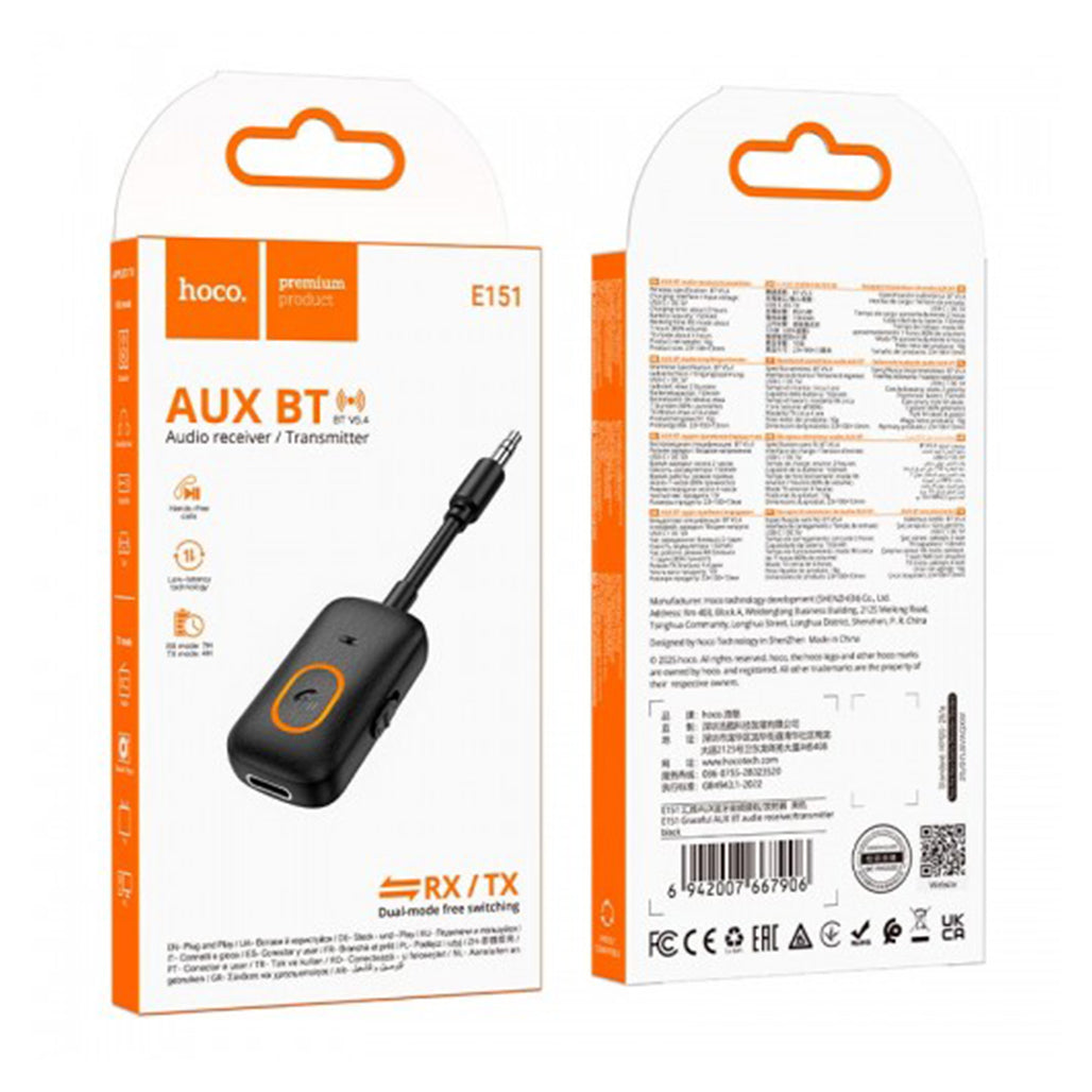 A Photo Of Hoco E151 AUX/BT5.4 - Bluetooth Audio Adapter