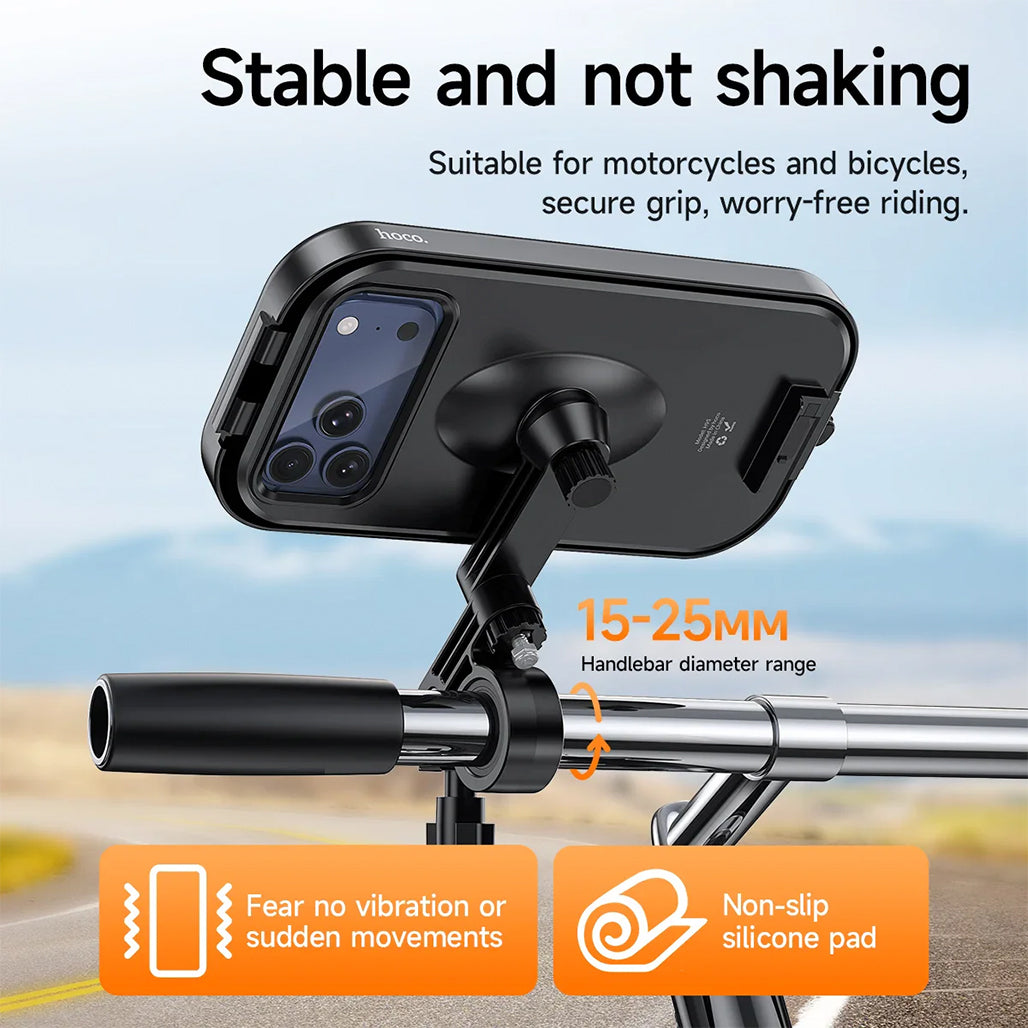 A Photo Of HOCO H95 Waterproof Bike Phone Mount – 360° Rotating Motorcycle & Bicycle Phone Holder