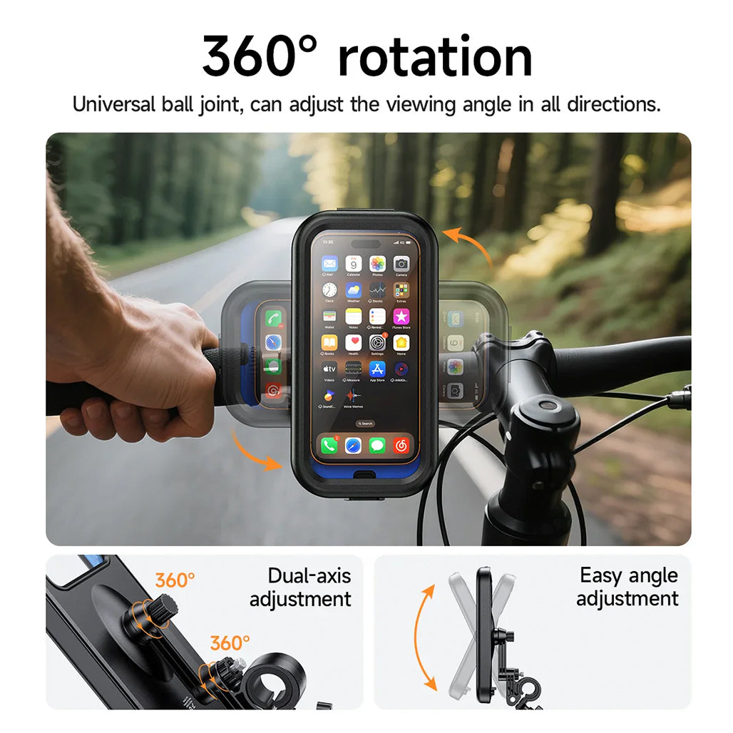 A Photo Of HOCO H95 Waterproof Bike Phone Mount – 360° Rotating Motorcycle & Bicycle Phone Holder