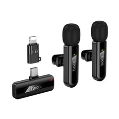 A Photo Of HOCO L20A Fair Dual-Mic Wireless Microphone for iPhone & Type-C Devices