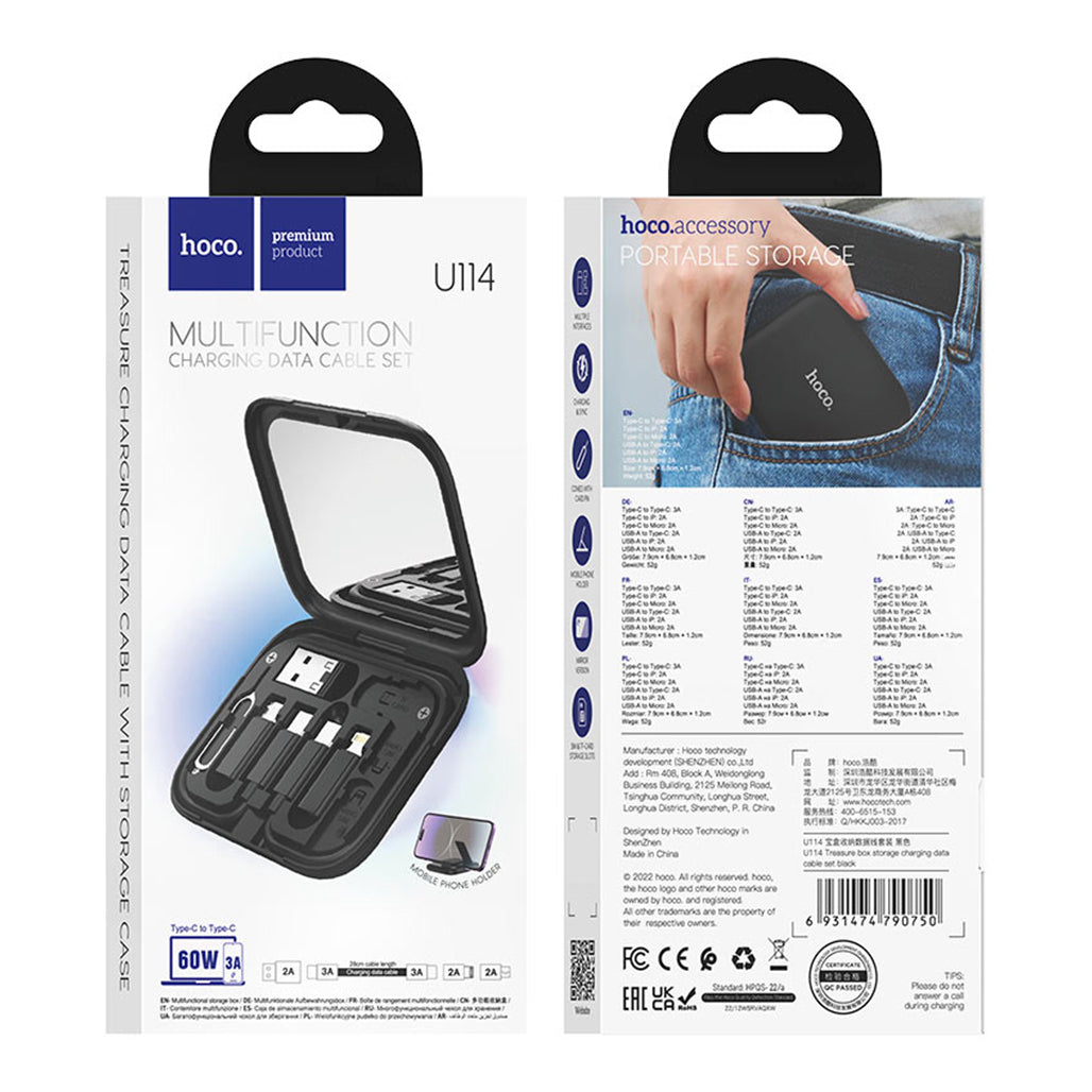 A Photo Of Hoco U114 - Treasure Box Multifunction Charging Data Cable Set