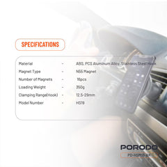 A Photo Of Porodo MagSafe Magnetic Air Vent and Dash Mount