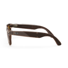 A Photo Of Ray-Ban Meta Headliner Smart Glasses RW4009 – Shiny Warm Stone Frames with Saffron Yellow Transitions® Lenses