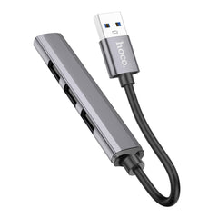 A Photo Of Hoco HB26 4-in-1 USB Hub – Aluminum Alloy, USB 3.0 & USB 2.0 Ports,