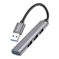 Hoco HB26 4-in-1 USB Hub – Aluminum Alloy, USB 3.0 & USB 2.0 Ports,