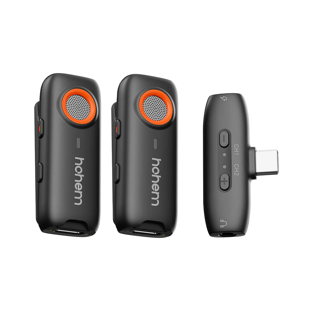 A Photo Of Hohem MIC-01 Dual Wireless Lavalier Microphone with Charging Case – Type-C