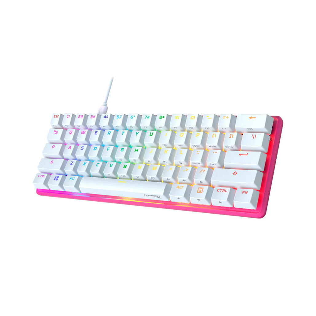 A Photo Of HyperX Alloy Origins 60 Red Switch - Mechanical White Gaming Keyboard | 572Y6AA#ABA