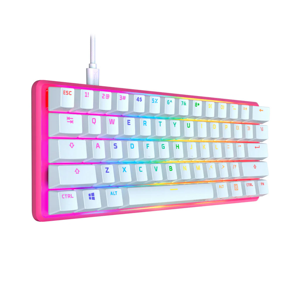 A Photo Of HyperX Alloy Origins 60 Red Switch - Mechanical White Gaming Keyboard | 572Y6AA#ABA