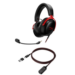 A Photo Of HyperX Cloud III Wired Gaming Headset - Black/Red | 727A9AA