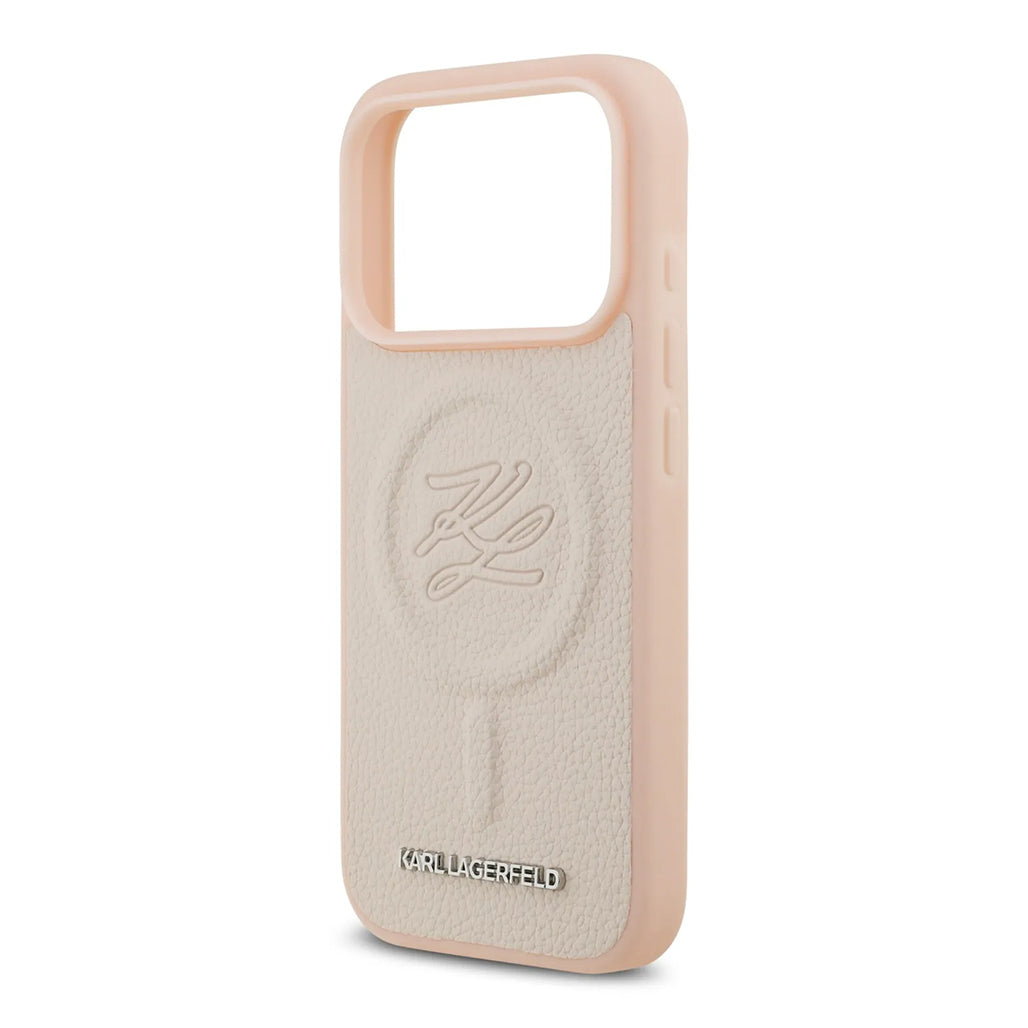 A Photo Of Karl Lagerfeld MagSafe PU Leather Case with Debossed Logo for iPhone 17 Pro Max