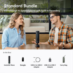 A Photo Of Insta360 Wave - Professional Speakerphone with AI Recording Suite