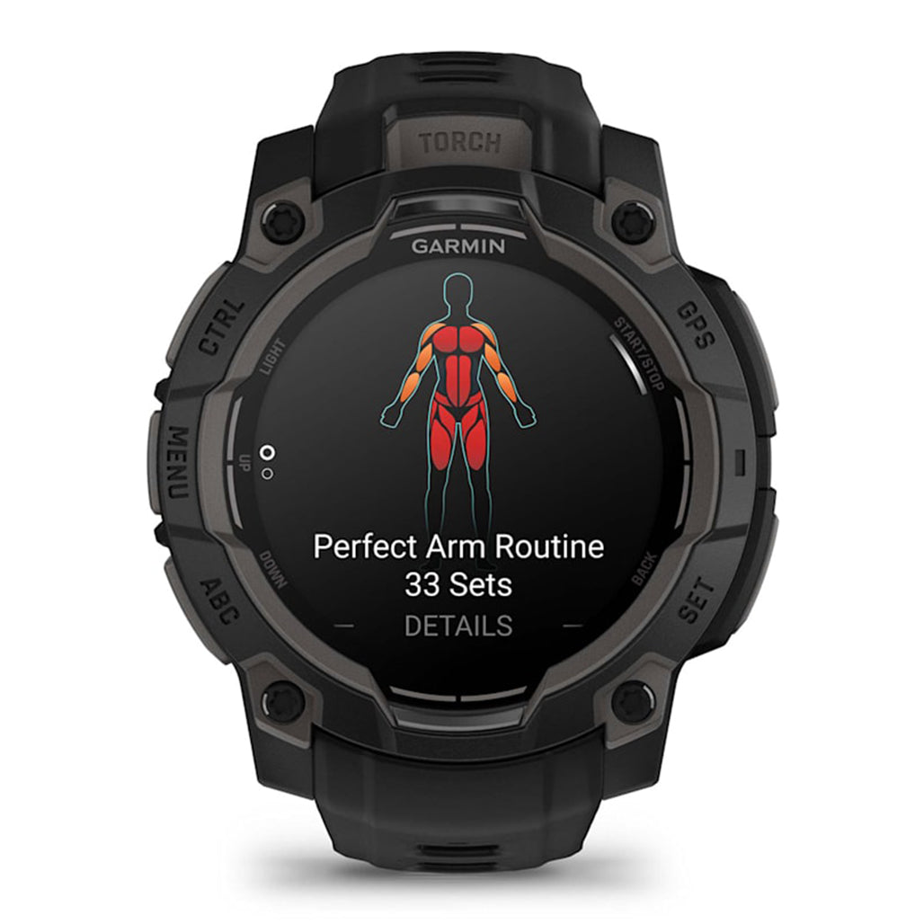 A Photo Of Garmin Instinct 3 45mm AMOLED - Black with Black Band