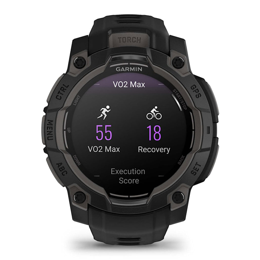 A Photo Of Garmin Instinct 3 45mm AMOLED - Black with Black Band
