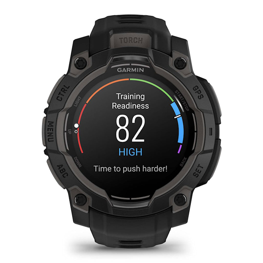 A Photo Of Garmin Instinct 3 45mm AMOLED - Black with Black Band