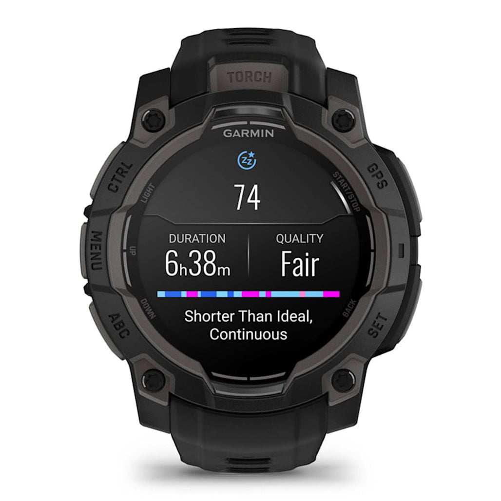 A Photo Of Garmin Instinct 3 45mm AMOLED - Black with Black Band