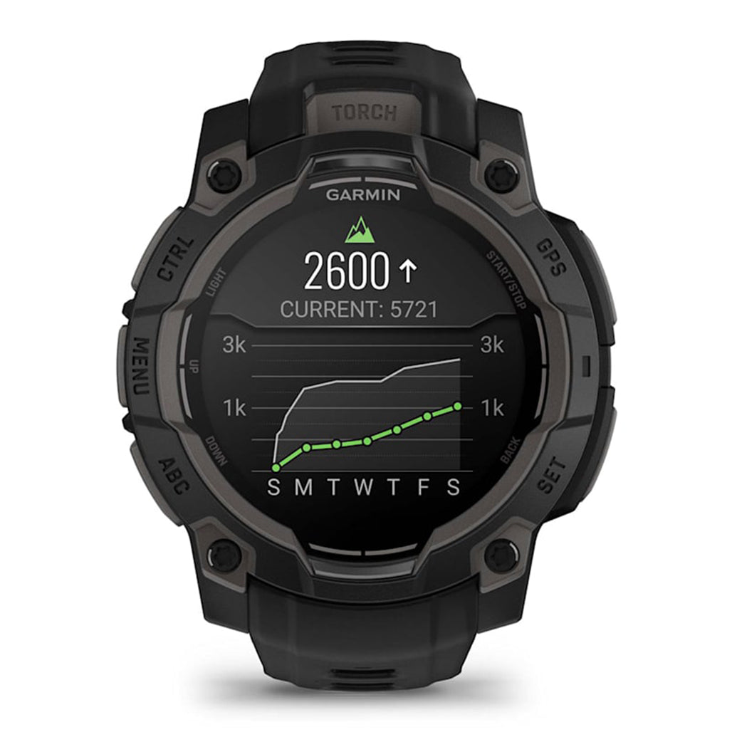 A Photo Of Garmin Instinct 3 45mm AMOLED - Black with Black Band