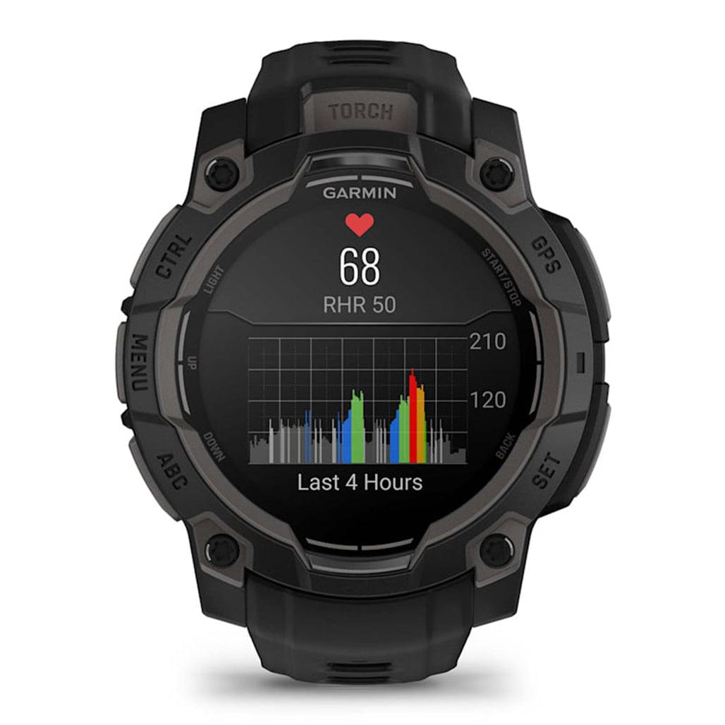 A Photo Of Garmin Instinct 3 45mm AMOLED - Black with Black Band