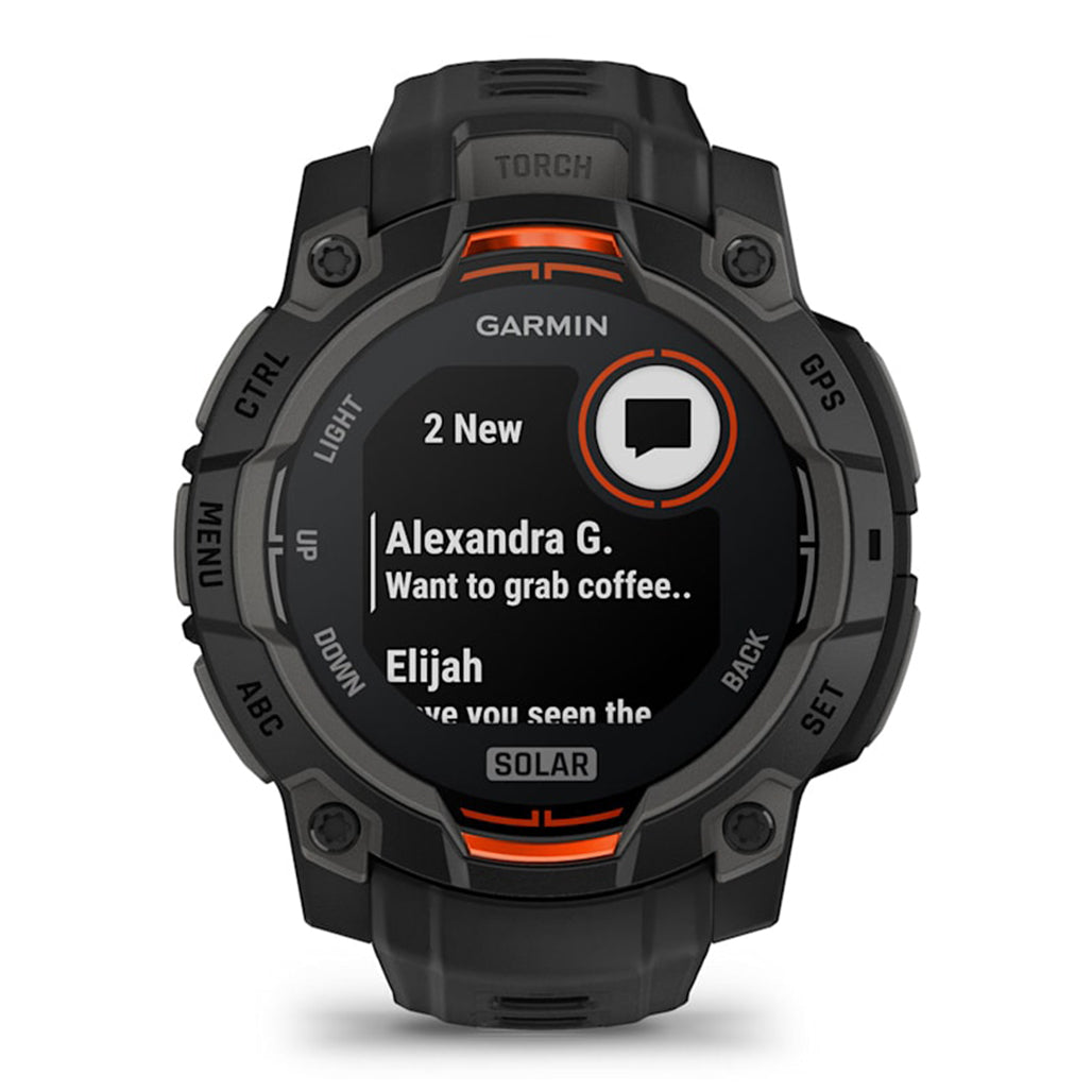 A Photo Of Garmin Instinct 3 45mm Solar - Black with Black Band