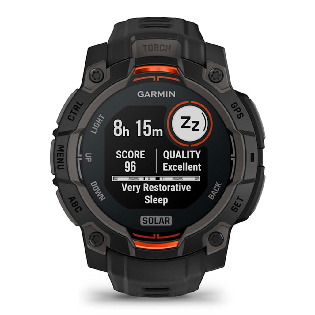 A Photo Of Garmin Instinct 3 45mm Solar - Black with Black Band