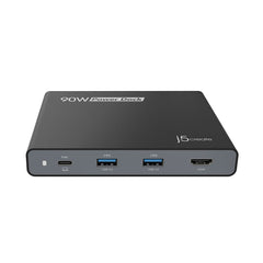 A Photo Of J5Create 90W Built-in USB-C™ Travel Dock - JCDP392 | Portable 4K HDMI Docking Station with Power Delivery
