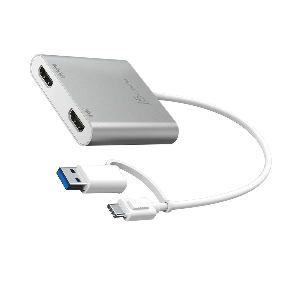 A Photo Of J5Create USB-C to Dual HDMI™ Multi-Monitor Adapter - JCA365 | 4K & 2K Display Support for MacBook® and Windows®
