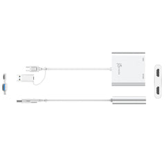 A Photo Of J5Create USB-C to Dual HDMI™ Multi-Monitor Adapter - JCA365 | 4K & 2K Display Support for MacBook® and Windows®