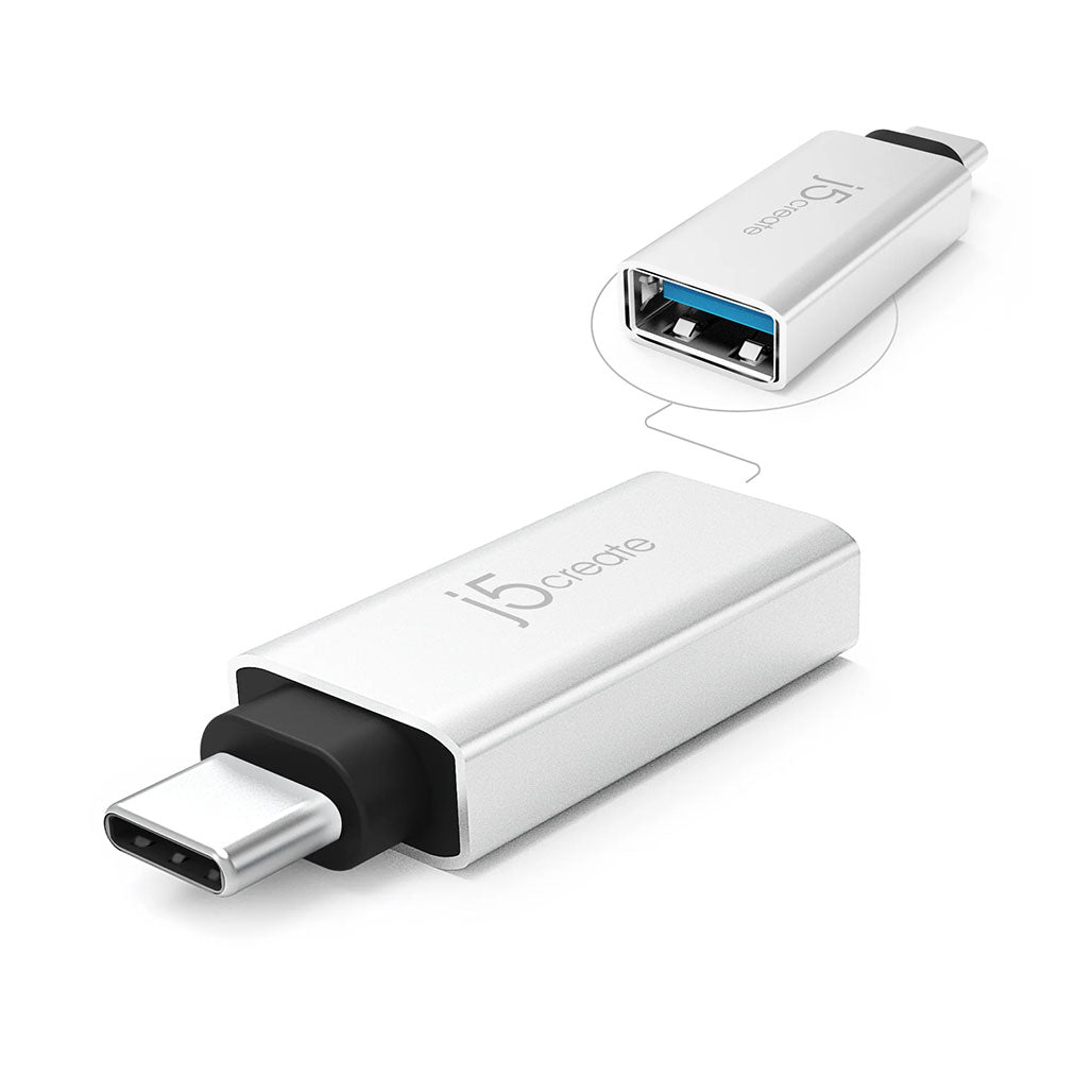A Photo Of J5Create USB-C to USB Type-A 3.1 Adapter - JUCX15 | 5 Gbps Data Transfer & 1.5A Charging