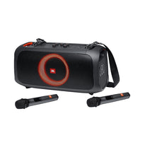 JBL PartyBox On-The-Go with Dual Wireless Mics - Portable Bluetooth Speaker with Light Show and Karaoke Function