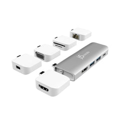 A Photo Of J5Create Ultradrive Kit USB-C Multi-Display Modular Dock JCD389 - 12 Configurations, 4K HDMI, Gigabit Ethernet