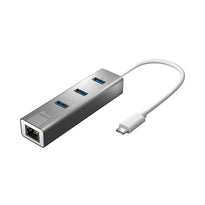 J5 Create USB-C® 3-Port Hub with Gigabit Ethernet JCH474 – High-Speed Data Transfer and Wired Network Connectivity