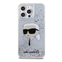 Karl Lagerfeld Liquid Glitter Hard Case with NFT Karl Head for iPhone 16 Pro Max – Sparkling Protection and Premium Design
