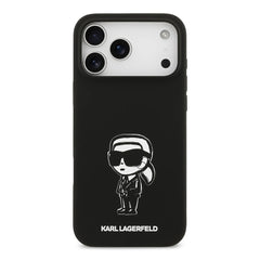 A Photo Of Karl Lagerfeld Liquid Silicone Case with Karl Sketch for iPhone 17 Pro