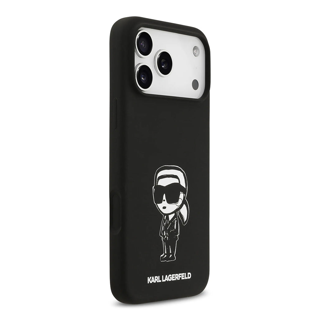 A Photo Of Karl Lagerfeld Liquid Silicone Case with Karl Sketch for iPhone 17 Pro