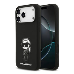 A Photo Of Karl Lagerfeld Liquid Silicone Case with Karl Sketch for iPhone 17 Pro