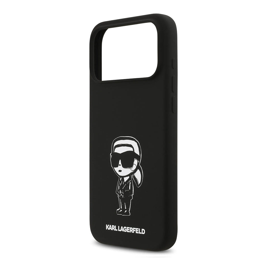 A Photo Of Karl Lagerfeld Liquid Silicone Case with Karl Sketch for iPhone 17 Pro