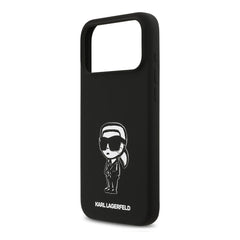 A Photo Of Karl Lagerfeld Liquid Silicone Case with Karl Sketch for iPhone 17 Pro