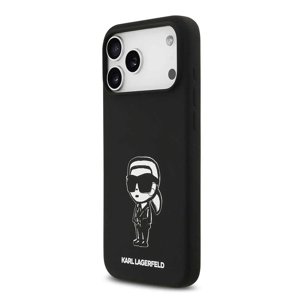 A Photo Of Karl Lagerfeld Liquid Silicone Case with Karl Sketch for iPhone 17 Pro