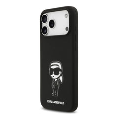A Photo Of Karl Lagerfeld Liquid Silicone Case with Karl Sketch for iPhone 17 Pro