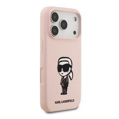 A Photo Of Karl Lagerfeld Liquid Silicone Case with Karl Sketch for iPhone 17 Pro