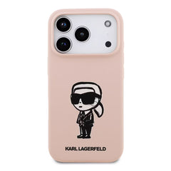 A Photo Of Karl Lagerfeld Liquid Silicone Case with Karl Sketch for iPhone 17 Pro