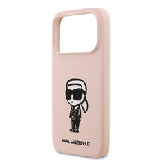 A Photo Of Karl Lagerfeld Liquid Silicone Case with Karl Sketch for iPhone 17 Pro